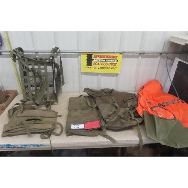 Military Backpack, 2 Large Hi Visibility Bags plus more