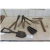 Image 1 : 4 Pair of Hedge Trimmers, 2 Folding Shovels, Pick Hammer