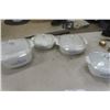 Image 5 : 4 Corningware Covered Serving Dishes, Bowls, Lemon Salt + Pepper Shakers