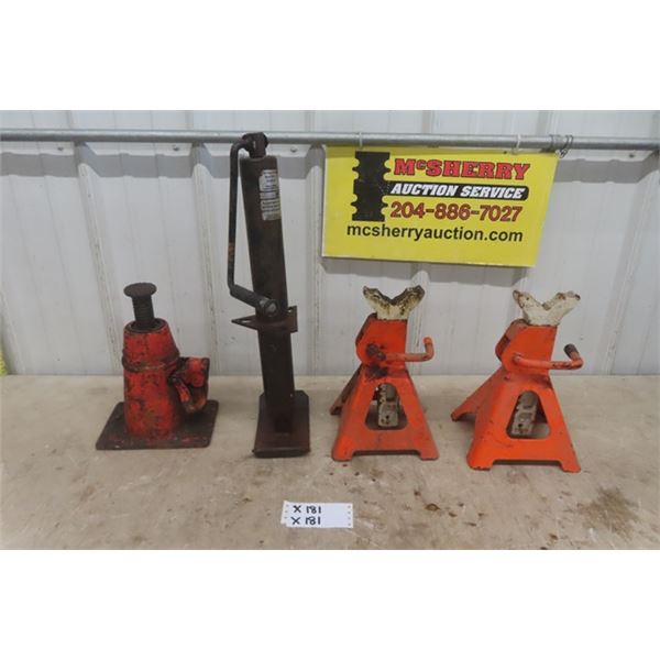2 Jack Stands, Trailer Lift Jack, Hydraulic Jack