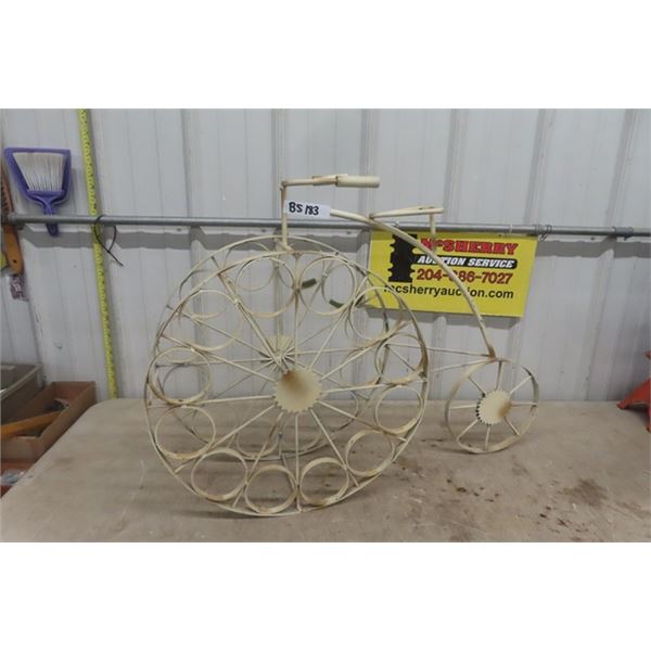 Wrought Iron Bicycle Shape 12 Bottle Wine Rack 25" Tall 