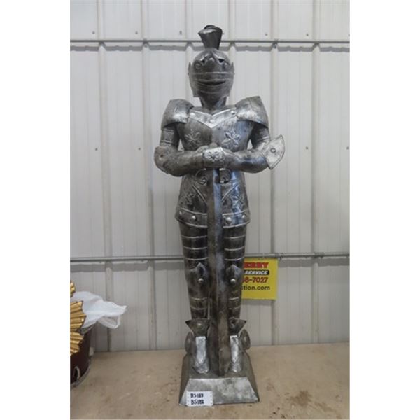 5' Tall Metal Knight Decor