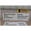 Image 3 : 3 Military Metal Signs ; (2)  " No Trespassing' 12.5" x 35" & 'Unauthorized Entry Prohibited' 15.5"