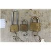 Image 2 : Approximately 50 Brass Micota Pad Locks - 3 Different Sizes - Each Size Keyed the Same