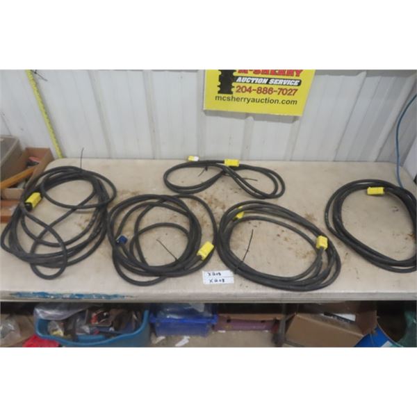 5 Assorted Extension Cords - Heavy Duty
