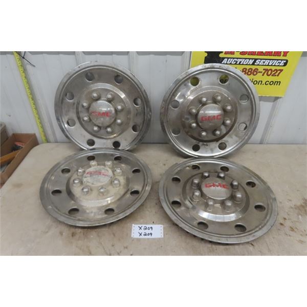 Set of 4 GMC Truck 8 Bolt Hub Caps / Wheel Covers 17.5" Outside Diameter
