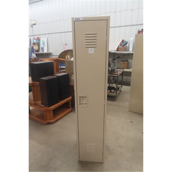 Metal Single Door Locker - Spot #7 15" w by 18" d + 72" tall 
