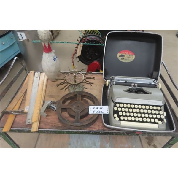 Smith Corona ' Sterling', Portable Typewrite, Rubber Stamp Holder, Mystery Movie + Reel