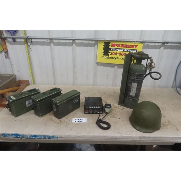 Decontamination Apparatus, Whelen CB ( Outcord), 3 Electrical Boxes, Plastic Practise Helmet