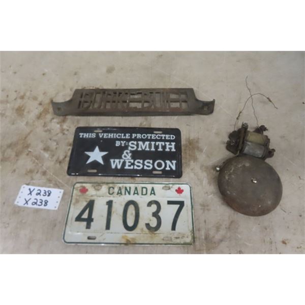 Canadian Military Plate, Old Bell ( works), Burke Built Cast Iron Plate