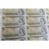 Image 2 : (40) 1973 Canadian 1 Dollar Bills - Uncut- 1 Sheet