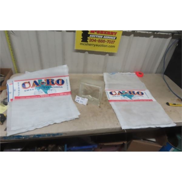 4 Onion Bags + Glass Block 4" x 8" x 8" & 48" Fluorescent Light Fixture - Plug in to Socket