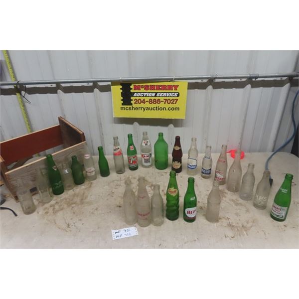 25 Old Pop Bottles ; Hep, Squirt, Drewry's Zero, G+S Watt plus more good old brand names