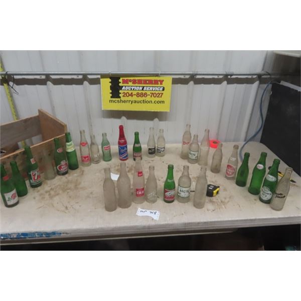 28 Old Pop Bottles ; G+J Watt, Arctic, High n Dry, Pachals, Wishing Well, Stubby, Starlite plus more