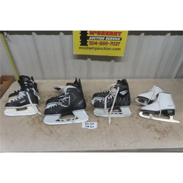 Skates for the Entire Family! - Sz 2, 8 + 10 Hockey Skates & Sz 4 Figure Skates