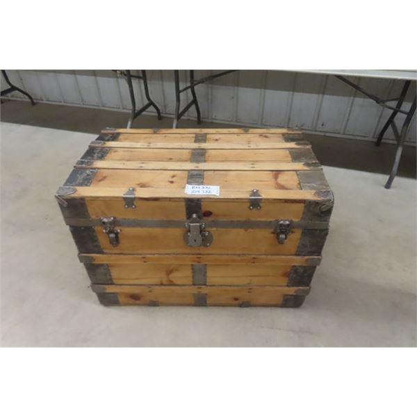Wooden Travel Trunk with Insert 21" x 23" x 34" 