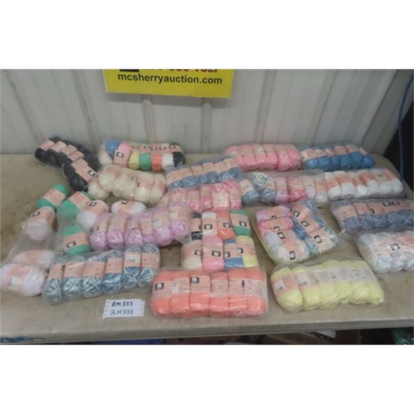 Large Supply of Crochet Yarn - Multi Colors