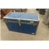 Image 1 : Metal Travel Trunk Cedar Lined - 20" x 24" x 42" 