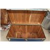 Image 3 : Metal Travel Trunk Cedar Lined - 20" x 24" x 42" 