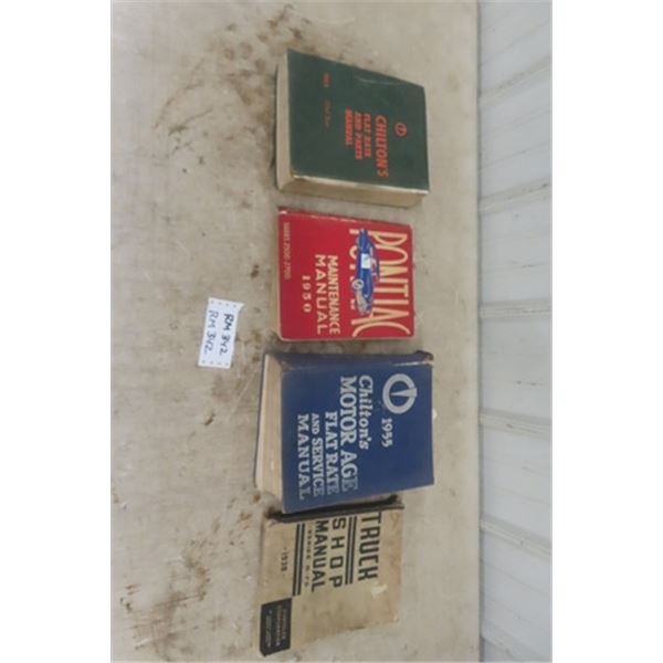 Assorted Service Manuals - 1955 + 1962 Chilton's Manuals, 1950 Pontiac, 1938 Chrysler Truck