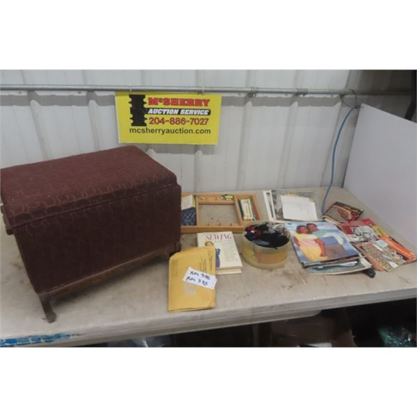 Sewing Box with Patterns + Notions 13" x 14" x 18" 