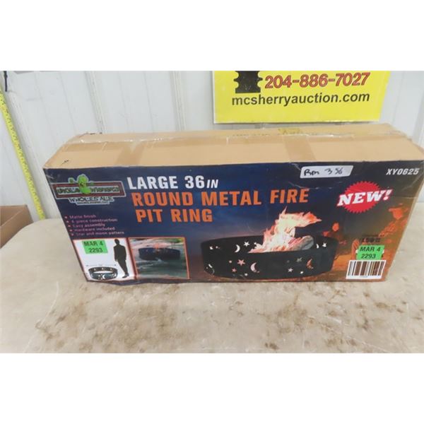 New 36" Metal Fire Pit Ring