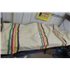 Image 1 : Unusual Vintage Traditional Hudson's Bay Wool Blanket  Made of Factoey Scraps & Sewn Together like a