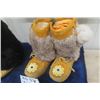 Image 2 : 2 Pairs of First Nations Beaded Mukluks ( his + hers) Both Pairs in Very Good Condition with Real Fu