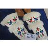 Image 2 : Vintage Pair of First Nations Brain Tanned Beaded High Top Moccasins, Hide is Very Soft & First Nati
