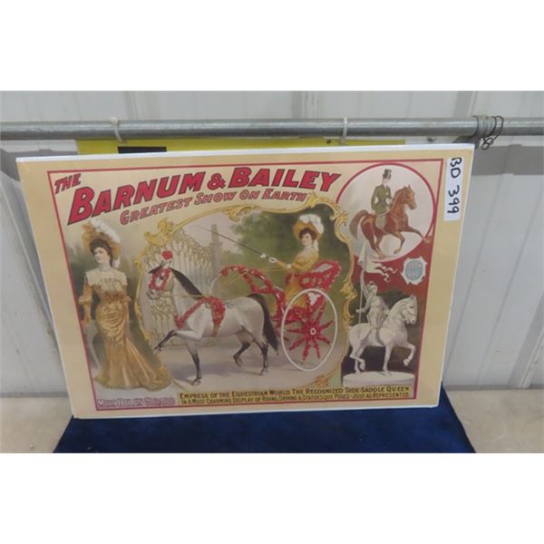 Vintage Barnum + Bailey Circus Poster 17"×25" Outstanding Color with Great Graphics