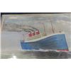 Image 2 : Original Old Folk Art Painting of Ocean Liner At Sea 9"×12"