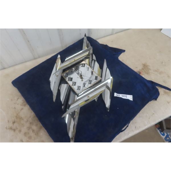 Vintage Mid Century Modern Retro Metal Art Work Clock - Really Neat!