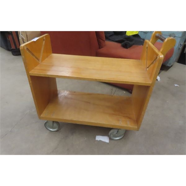 Vintage Library Book Cart 16"×28"×30"