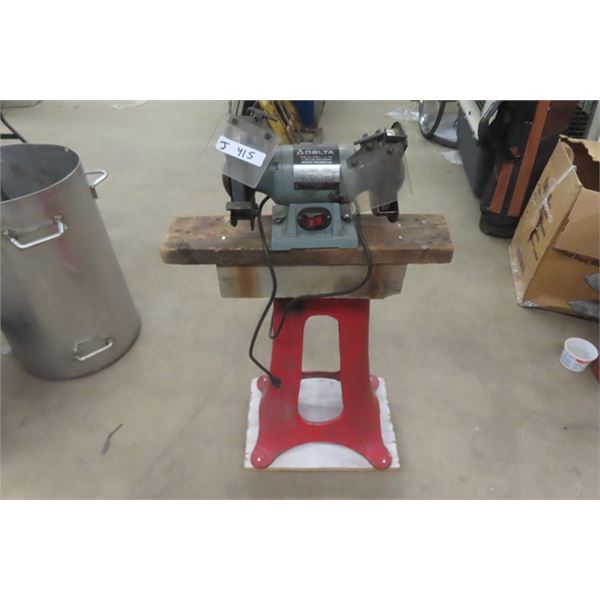 Delta 6" Bench Grinder on Metal Stand with Casters