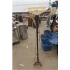 Image 1 : Standing Floor Lamp with Twisted Brass Stem - Shade is Damaged