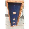 Image 4 : Oak Collector Plate Display Cabinet 2.5"×12.5"×49"  + 2 Brass Easle Stands 20"×46.5"