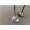 Image 7 : Vintage Brass Pole Lamp Stand 60" Tall, Chrome Microphone Stand 36-64"