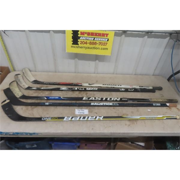 5 Hockey Sticks: 3 Left Hand, 2 Right Hand