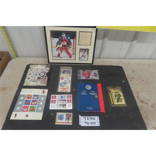 Hockey Stamps - Canada- NHL All Stars, Montreal Canadians Motion, Brian Hayward Dollar, Framed Patri
