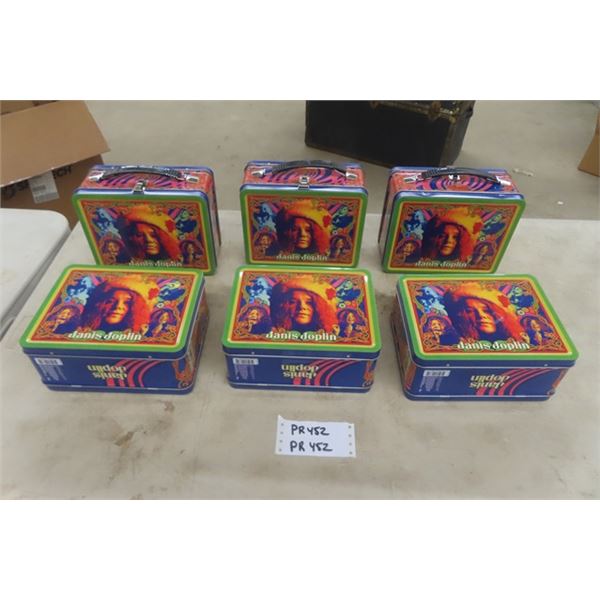 Janis Joplin Metal Lunch Pails - Lot of 6