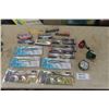 Image 1 : 15 Assorted Fishing Hooks - up to 8" + a Couple Fishing Reels