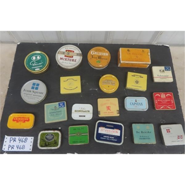 20 Assorted Tobacco Tins : State Express, Capstan, Erin More, Four Square plus more