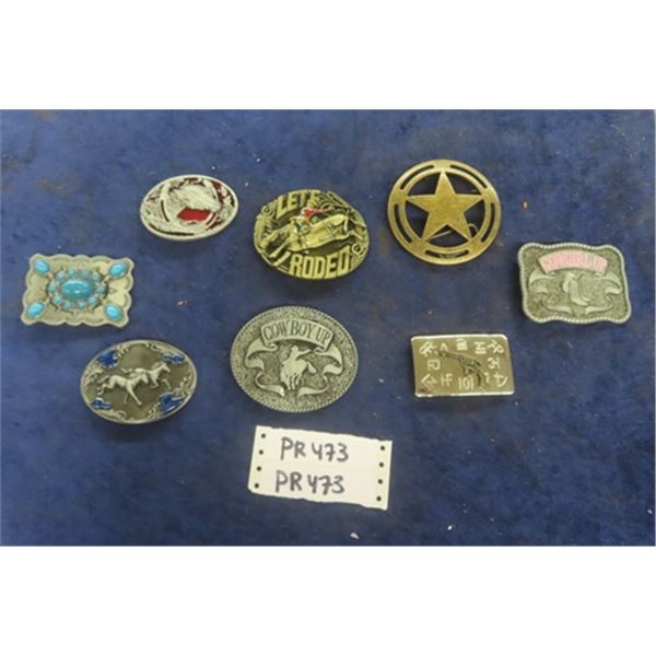 8 Cowboy / Cowgirl Themed Belt Buckles