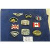Image 1 : 9 Assorted Belt Buckles: Union Jack, Canada Flag, Superman plus more