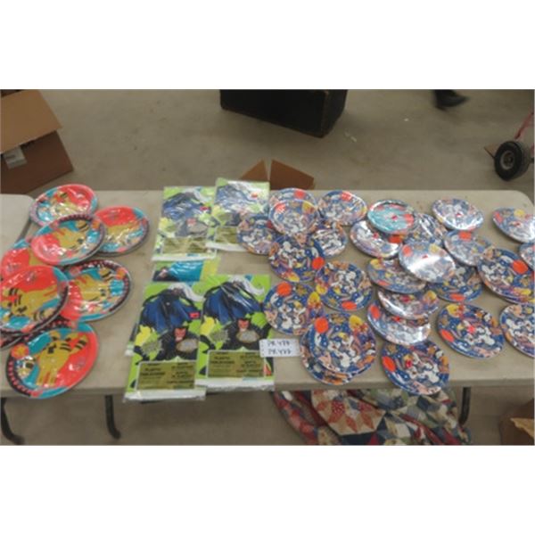Space Jam Party Plates, X- Men Table Cover, Pokeman Party Plates- All New Product 