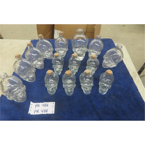 15 Skull Jar/ Bottles- 3 Sizes 