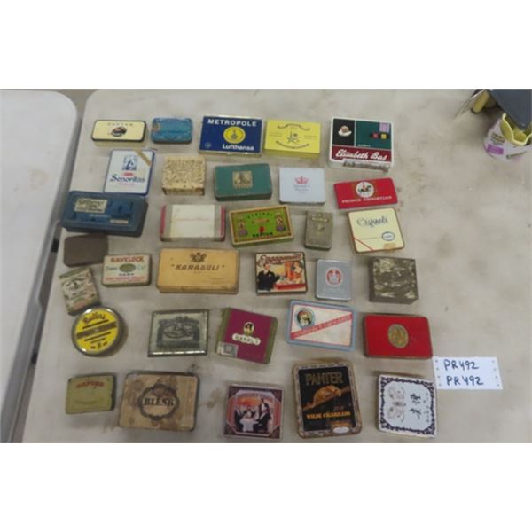 Variety of 32 Cigarette + Tobacco Tins: Engagement, Prince Christian, Country Life plus morr