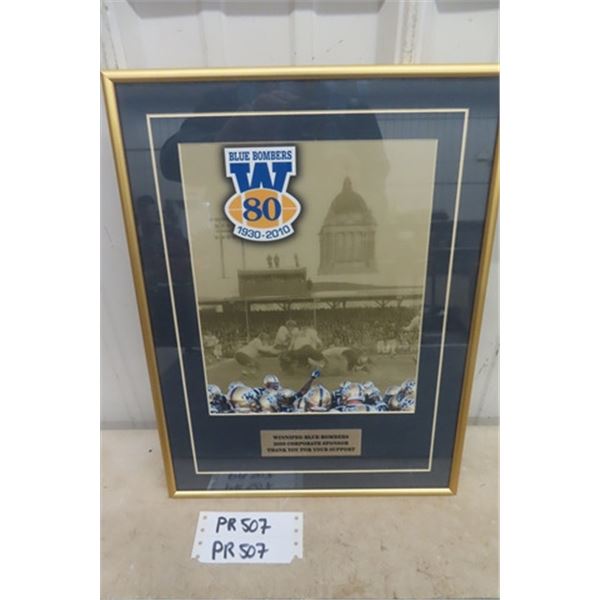 2010 WPG Blue Bombers Corporate Sponsor Framed Picture 12"×16"