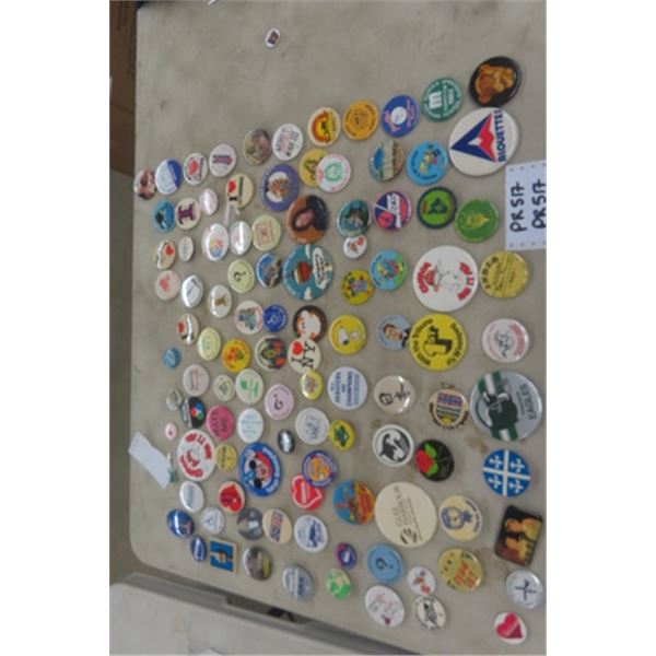 Quantity of Pin Back Buttons: Sports, AAA, Space Invaders, Yogi Bear plus more