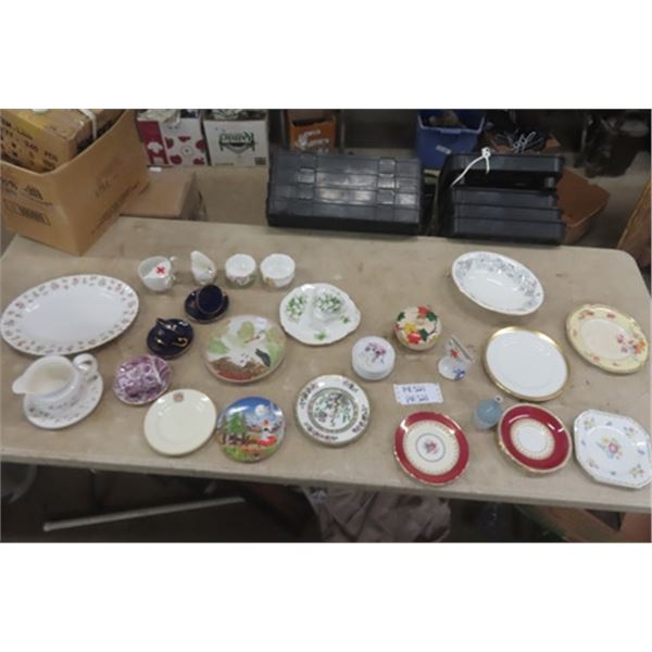 Assorted China: Plates, Bowls, Tea Cups, Platter- Shelley, Goebel, Royal Albert plus more...